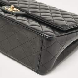 Chanel Black Quilted Leather Maxi Classic Double Flap Bag
