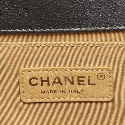 Chanel Metallic Grey Quilted Leather Medium Boy Flap Bag
