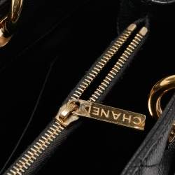 Pre Owned Chanel Black Quilted Caviar Leather Grand Shopping Tote
