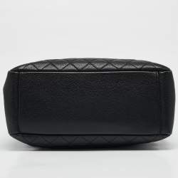 Pre Owned Chanel Black Quilted Caviar Leather Grand Shopping Tote