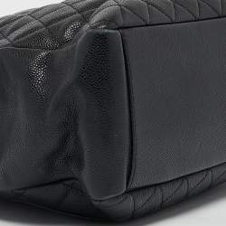 Pre Owned Chanel Black Quilted Caviar Leather Grand Shopping Tote