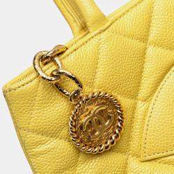 Chanel Yellow Caviar Medallion Tote Bag