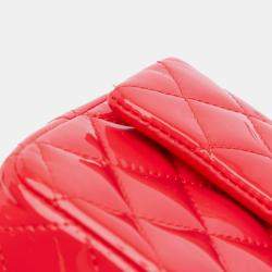 مملوكة مسبقًا Chanel Red Mini Rectangular Classic Patent Single Flap