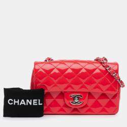 مملوكة مسبقًا Chanel Red Mini Rectangular Classic Patent Single Flap