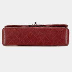 Chanel Red Caviar Leather Medium Classic Double Flap Shoulder Bag