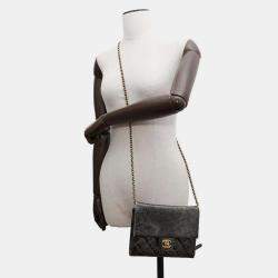Chanel  Silver/Black Cc Logo Turnlock Chain Leather Shoulder Bag