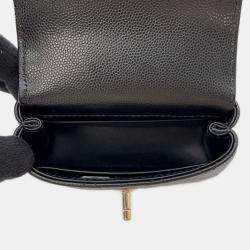 Chanel Black Caviar Leather Coco Handle Bag 