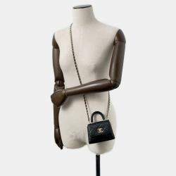 Chanel Black Caviar Leather Coco Handle Bag 