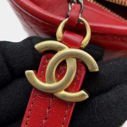 Chanel Red Leather Gabrielle Small Hobo Chain Shoulder Bag