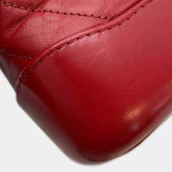 Chanel Red Leather Gabrielle Small Hobo Chain Shoulder Bag