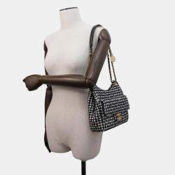 Pre Owned Chanel White/Black Tweed Hobo Bag