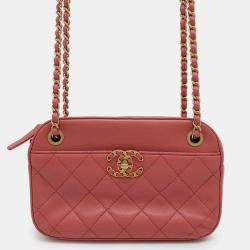 Chanel Pink Lambskin Leather Camera Shoulder Bag