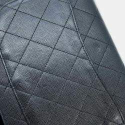 Chanel Matelasse Cc Logo Chain Black Caviar Leather Suede Shoulder Bag