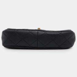 Chanel Black Calf Leather CC Pearl Shoulder Bag