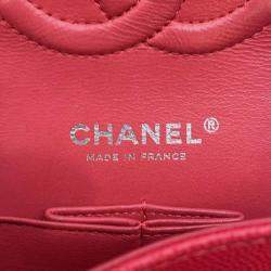 Chanel Red Caviar Leather Classic Double Flap Bag 