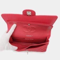 Chanel Red Caviar Leather Classic Double Flap Bag 