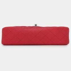 Chanel Red Caviar Leather Classic Double Flap Bag 