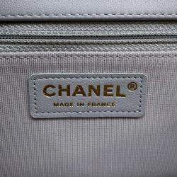 Pre Owned Chanel Matelasse Gray Lambskin Shoulder Bag
