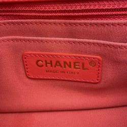 Chanel Red Lambskin Leather Flap Chain Shoulder Bag