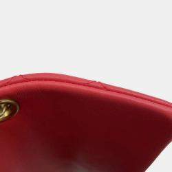 Chanel Red Lambskin Leather Flap Chain Shoulder Bag