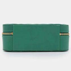 Chanel Green Lambskin Matelasse Vanity Chain Shoulder Bag