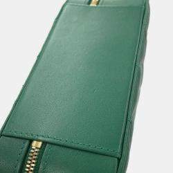Chanel Green Lambskin Matelasse Vanity Chain Shoulder Bag