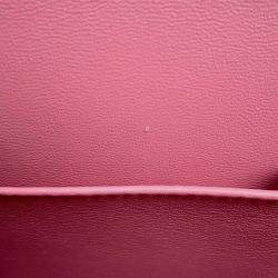 Pre Owned Chanel Gradation Light Pink Goatskin Leather Classic Double Flap Shoulder Bag 