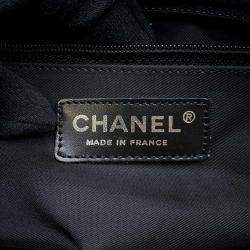Chanel Brown/Black Nylon Leather New Travel Line Tote Bag 