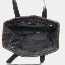 Chanel Brown/Black Nylon Leather New Travel Line Tote Bag 