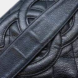 Chanel Black Caviar Leather One Belt Cc Logo Semi Shoulder Bag 