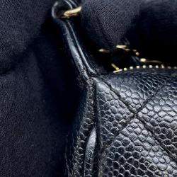 Chanel Black Caviar Leather One Belt Cc Logo Semi Shoulder Bag 
