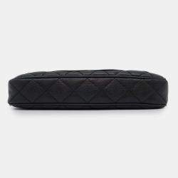 Chanel Black Caviar Leather One Belt Cc Logo Semi Shoulder Bag 