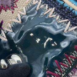 Pre Owned Chanel Multicolor Denim Canvas Leather Patchwork Chain Shoulder Bag 