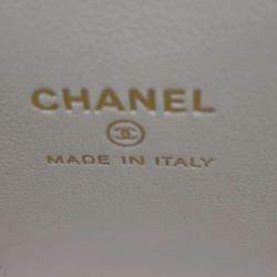 Chanel White Caviar Leather Vanity Chain Shoulder Bag