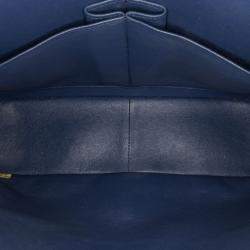 Pre Owned Chanel Blue Caviar Leather Jumbo Classic Double Flap Shoulder Bag