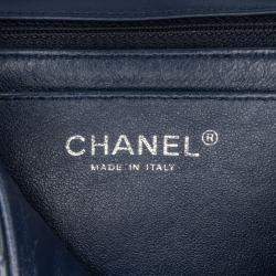 Chanel Navy Patent Leather Mini Square Classic Chevron Shoulder Bag