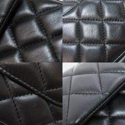 Pre Owned Chanel Black Lambskin Leather Shoulder Bag