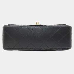 Pre Owned Chanel Black Lambskin Leather Shoulder Bag