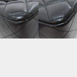 Pre Owned Chanel Black Lambskin Leather Shoulder Bag