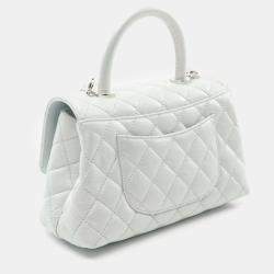 Chanel Blue Leather Coco Top Handle Bag
