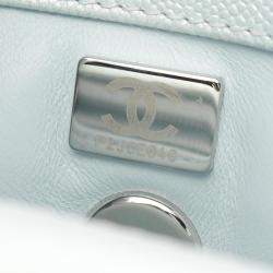Chanel Blue Leather Coco Top Handle Bag