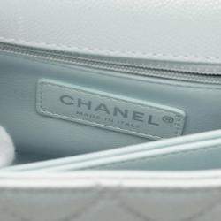 Chanel Blue Leather Coco Top Handle Bag