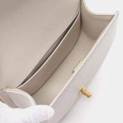 Chanel White Leather Chain Shoulder Bag