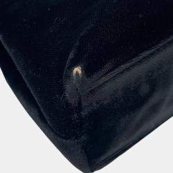 Pre Owned Chanel Black Velvet Turnlock Handbag