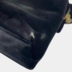 Pre Owned Chanel Black Velvet Turnlock Handbag