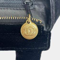 Pre Owned Chanel Black Velvet Turnlock Handbag