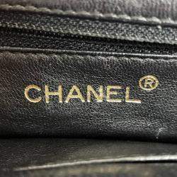 Pre Owned Chanel Black Velvet Turnlock Handbag