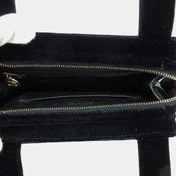 Pre Owned Chanel Black Velvet Turnlock Handbag