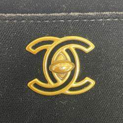 Pre Owned Chanel Black Velvet Turnlock Handbag