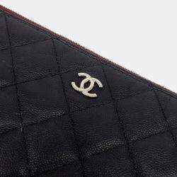 Pre Owned Chanel Black Leather Large Clutch